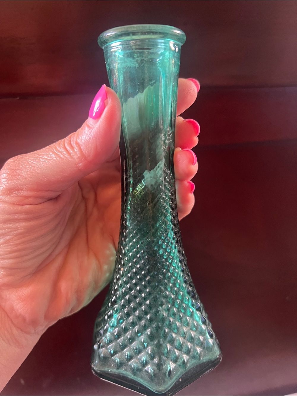 E.O. Brody Co.  Diamond-Texture Glass Bud Vase